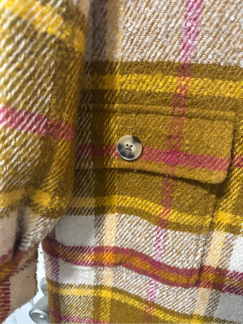 Sundance Doran Wool Coat Jacket Yellow Plaid Oversized Size M $248 - Picture 5 of 8